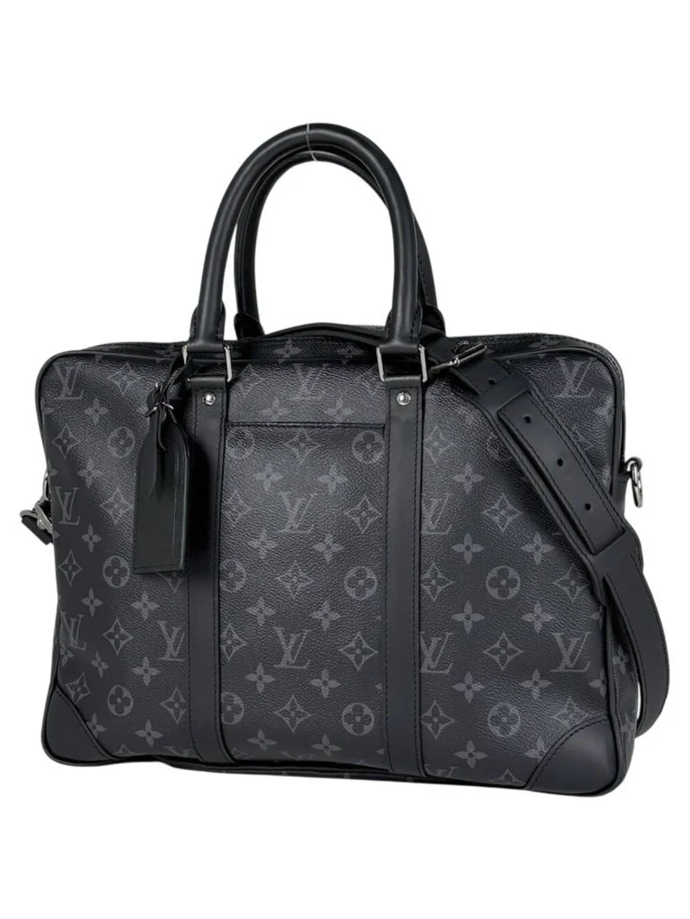 Louis Vuitton Porte Documents Voyage Briefcase Business Monogram Eclipse Noir